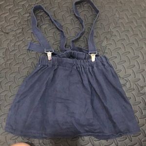 Sew Craftly navy linen suspender skirt size 2T